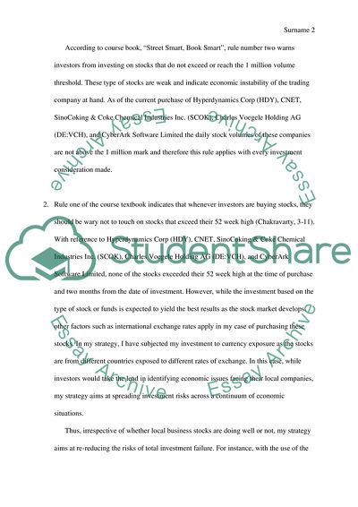 Investment Report Issues