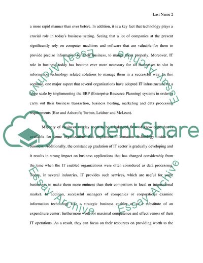 Role of IT in Todays Business