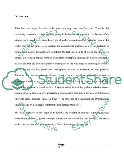 Strategic International Alliances