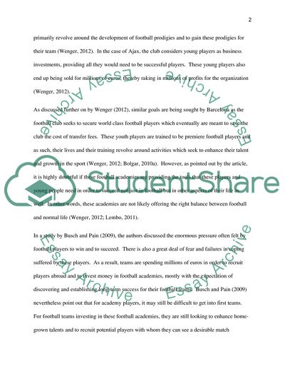 Football Clubs Investing in Youth Academies: Recruiting Foreign Football Players