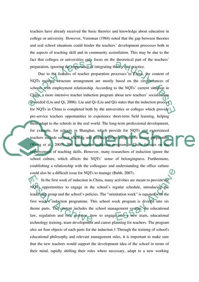 Impact of the First Week of the Induction Program on Newly Qualified Teachers Socialization in a Primary School
