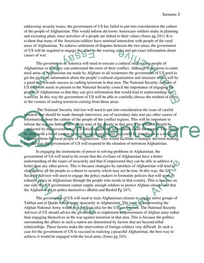 Role of national security advisor of US