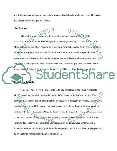 Loan modification rules