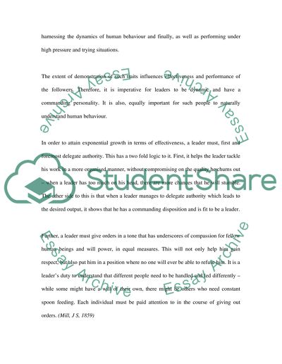 Human Behaviour and Leader Performance