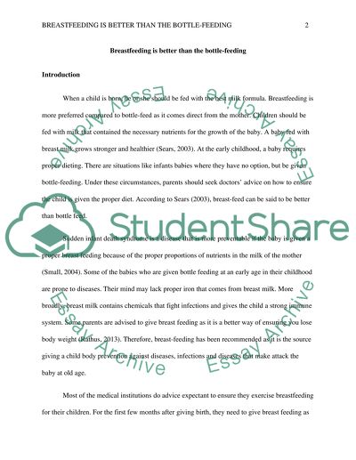 Breast feeding is better than the bottle