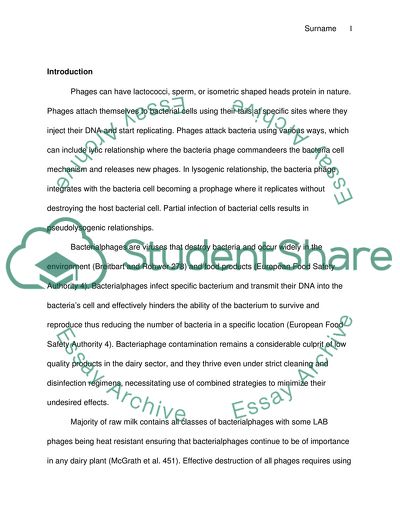 Bacteriophages and Their Current Significance in Dairy Industry