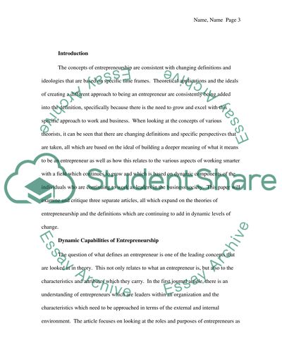 Changing Definitions of Entrepreneurship