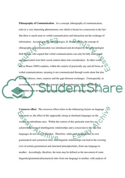 Discussing the Terms - Vernacular, Social Network, Crossover Effect, Creole Continuum