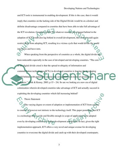 Impact Of Technologies On Developing Nations