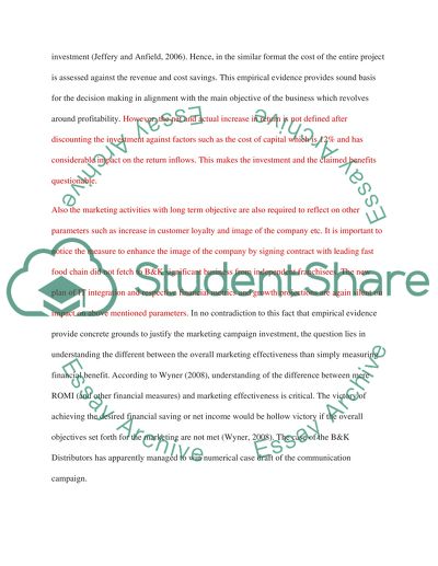 Financial and Non-Financial Metrics for Quantify the Effectiveness of Marketing Campaign