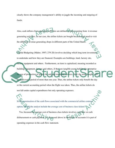 Construction of the cash flows