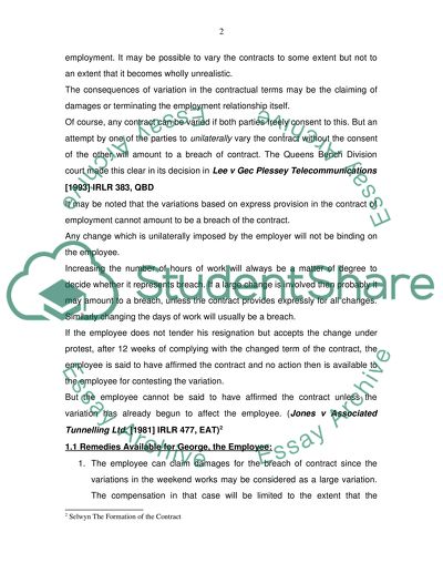Employment Law: case study 2