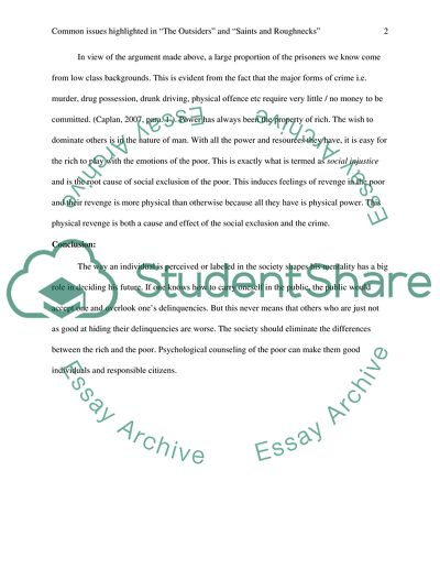 The Outsiders and Saints and Roughnecks/Reaction paper