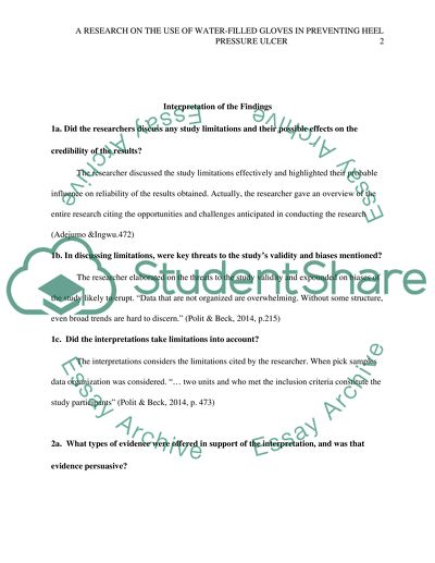 Water-Filled Gloves in Preventing Heel-Pressure Ulcer