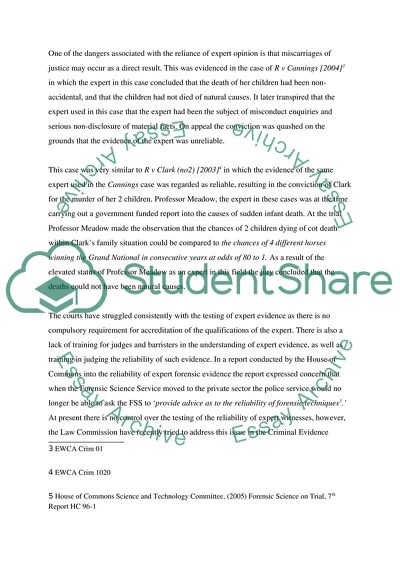 Law of Evidence: Reliability and Relevance