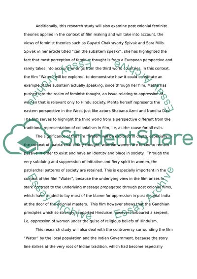 The film Water as a characteristic of contemporary films made for the love of cinema