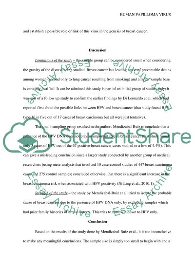 Low frequency of human papillomavirus DNA in breast cancer by Mendizabal-Ruiz et al 2009
