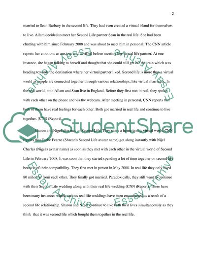 Relationships in Second Life