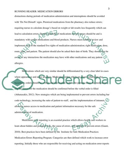 Prevention of Medication Error