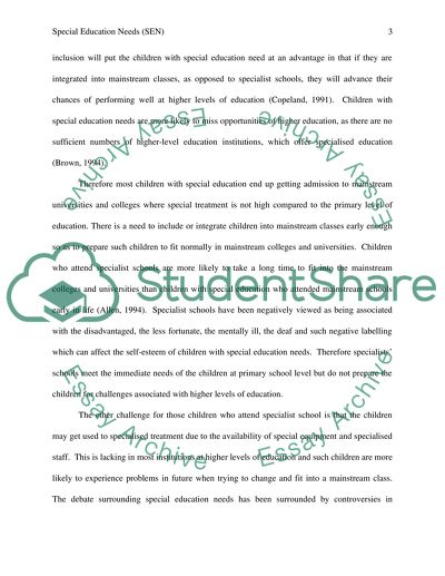 Special Education Needs