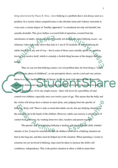 Causes and Effects of School Bullying