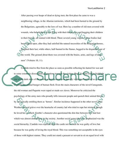 Are Voltaires and Goethes social criticisms responsible for their protagonists different ends