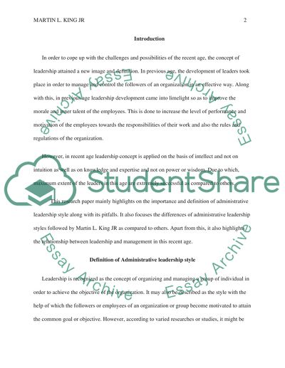 Definition of Administrative Leadership Style