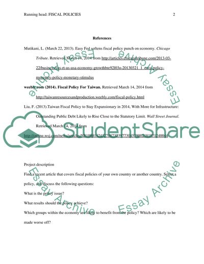 Federal Fiscal Policies of the U.S