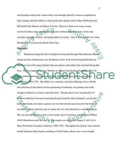 Anne Hutchinsons Life