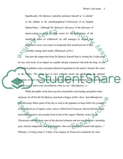 The Influence of Thomas De Quincey on Nineteenth-Century Medicine