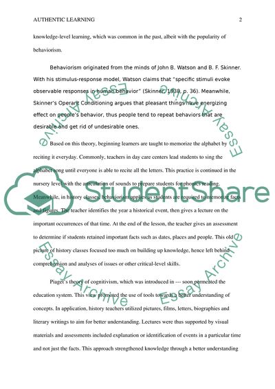 Teaching History through Authentic Learning