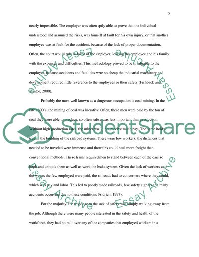 Safety before and Since OSHA