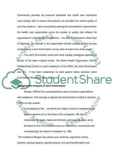 The Joint Commission as a Machine and an Organism