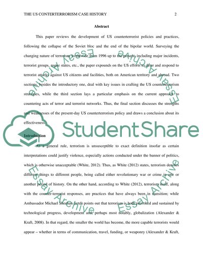 The US Counterterrorism Case History