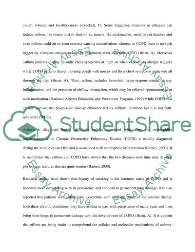 Relationship between Chronic Obstructive Pulmonary Disease and Asthma