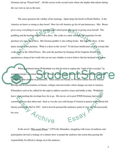 Movie The Marriage of Maria Braun