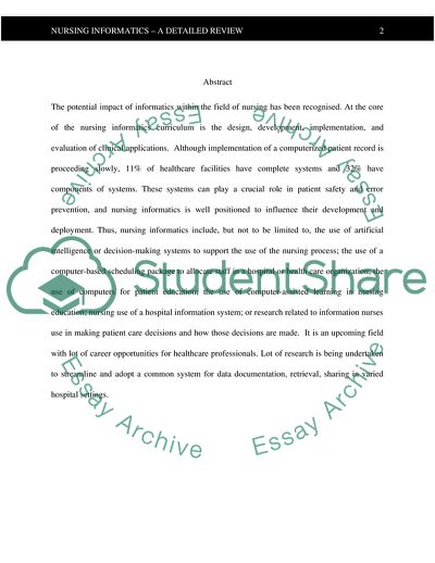 Nursing Informatics: A Detailed Review