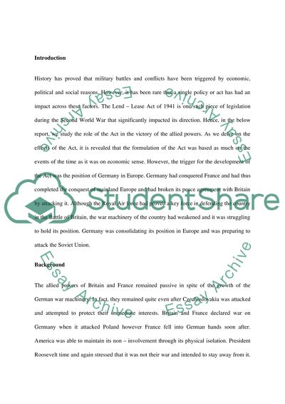 The Role of Lend-Lease in Securing Allied Victory