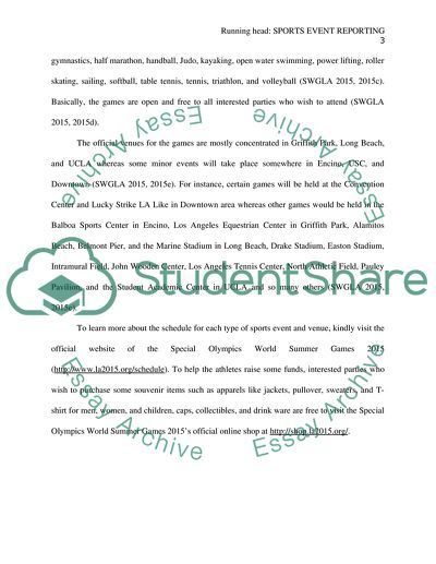 Sport event reporting