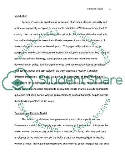 Feminist Model and Employment Policy in Canada