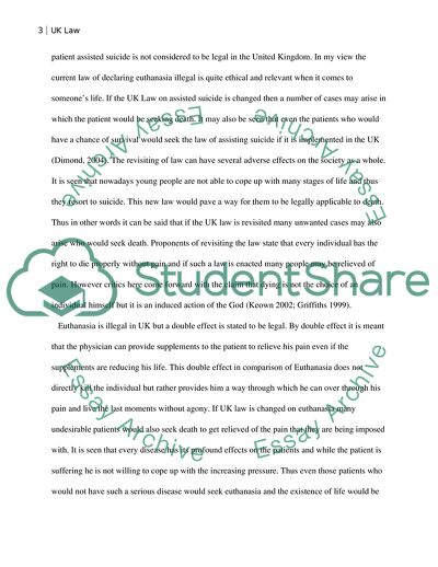 The United Kingdom Law on Assisted Suicide