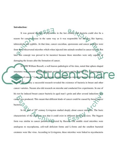 Connection of Cancer to Microbes