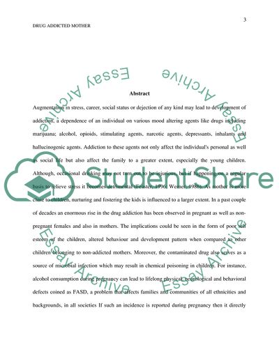 Children of Drug Addicted Mother and Risk