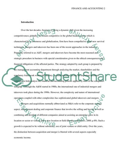 New Approaches in Respect of Finance Takeover and Acquisition