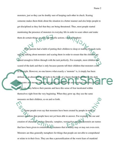 Why do we, as a culture, need monsters