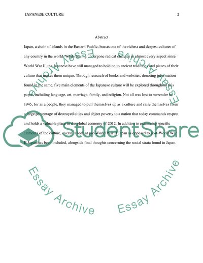 The Culture of the Japanese