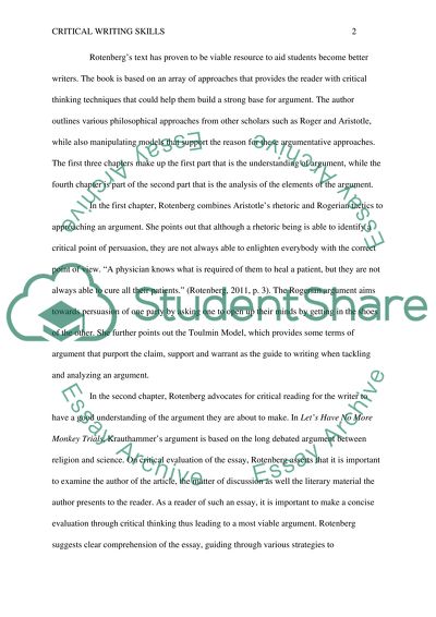 Critical writing skills