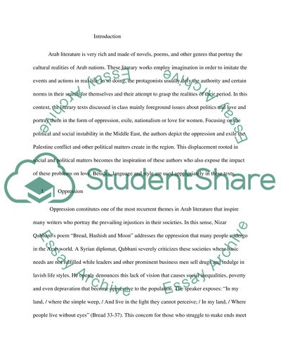 The Themes of Politics and Love in Contemporary Arabic Literature