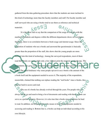 Use of E-books in an Academic and Research Environment