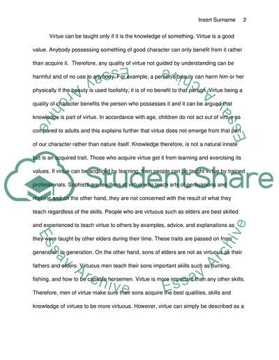 Virtue Is Inherently Acquired and Can Be Taught